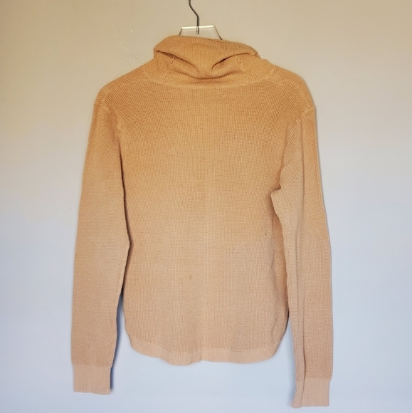 Ralph Lauren Tan Waffle Knit High Neck Pull-Over Thermal Top Women's Size XL - Picture 7 of 8